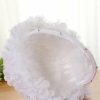 Flower Girl Accessories | Flower Girl Polyester Flower Basket With Feather White – Womens