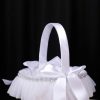 Flower Girl Accessories | Flower Girl Polyester Flower Basket With Lace/Rhinestones (Sold in a single piece) White – Womens