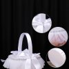 Flower Girl Accessories | Flower Girl Polyester Flower Basket With Lace/Rhinestones (Sold in a single piece) White – Womens