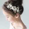 Flower Girl Accessories | Flower Girl Polyester/Alloy/Chiffon Tiaras/Headpieces With Lace/Imitation Pearls/Sequin (Sold in a single piece) Gold – Womens