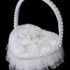 Flower Girl Accessories | Flower Girl Polyester/Alloy/Plastic Flower Basket With Beading/Imitation Pearls/Lace/Rhinestones (Sold in a single piece) White – Womens