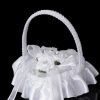 Flower Girl Accessories | Flower Girl Polyester/Plastic Flower Basket With Beading/Flower/Lace/Rhinestones (Sold in a single piece) White – Womens