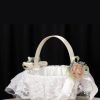 Flower Girl Accessories | Flower Girl Polyester/Plastic Flower Basket With Flower/Imitation Pearls/Lace (Sold in a single piece) Ivory – Womens