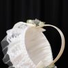 Flower Girl Accessories | Flower Girl Polyester/Plastic Flower Basket With Flower/Imitation Pearls/Lace (Sold in a single piece) Ivory – Womens