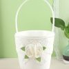 Flower Girl Accessories | Flower Girl Polyester/Plastic Flower Basket With Flower/Lace (Sold in a single piece) White – Womens