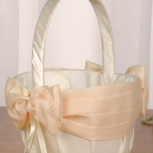 Flower Girl Accessories | Flower Girl Polyester/Satin Flower Basket With Bow/Ribbons Champagne – Womens