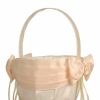 Flower Girl Accessories | Flower Girl Polyester/Satin Flower Basket With Bow/Ribbons Champagne – Womens