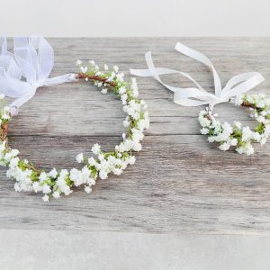 Flower Girl Accessories | Flower Girl PU/Plastic Flower Headband/Tiaras/Wristband/Headpieces With Flower/Ribbons (Set of 2 pieces) As Picture – Womens