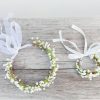 Flower Girl Accessories | Flower Girl PU/Plastic Flower Headband/Tiaras/Wristband/Headpieces With Flower/Ribbons (Set of 2 pieces) As Picture – Womens