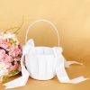 Flower Girl Accessories | Flower Girl Satin Flower Basket With Bow White – Womens