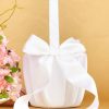 Flower Girl Accessories | Flower Girl Satin Flower Basket With Bow White – Womens