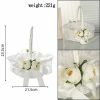 Flower Girl Accessories | Flower Girl Satin/Alloy Flower Basket With Flower/Lace/Ribbons White – Womens