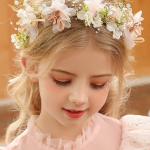 Flower Girl Accessories | Flower Girl Tulle/Alloy/Plastic Tiaras/Headpieces With Lace/Imitation Pearls/Flower/Sequin Pink – Womens