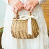 Flower Girl Accessories | Flower Girl Wooden Flower Basket With Ribbons Khaki – Womens