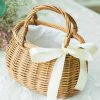 Flower Girl Accessories | Flower Girl Wooden Flower Basket With Ribbons Khaki – Womens