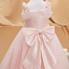 Flower Girl Dresses | A-line Cold Shoulder Tea-Length Tulle Flower Girl Dress Blushing Pink – Girls