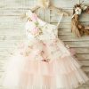 Flower Girl Dresses | A-line One Shoulder Knee-Length Tulle Flower Girl Dress As Picture – Girls