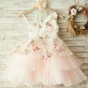 Flower Girl Dresses | A-line One Shoulder Knee-Length Tulle Flower Girl Dress As Picture – Girls