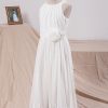 Flower Girl Dresses | A-line Scoop Ankle-Length Chiffon Flower Girl Dress Ivory – Girls