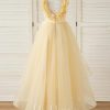 Flower Girl Dresses | A-line Scoop Asymmetrical Tulle Flower Girl Dress As Picture – Girls