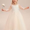 Flower Girl Dresses | A-line Scoop Floor-Length Lace/Tulle Flower Girl Dress As Picture – Girls