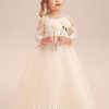 Flower Girl Dresses | A-line Scoop Floor-Length Lace/Tulle Flower Girl Dress As Picture – Girls