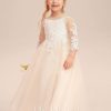 Flower Girl Dresses | A-line Scoop Floor-Length Lace/Tulle Flower Girl Dress As Picture – Girls