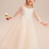 Flower Girl Dresses | A-line Scoop Floor-Length Lace/Tulle Flower Girl Dress As Picture – Girls