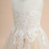 Flower Girl Dresses | A-line Scoop Floor-Length Lace/Tulle Flower Girl Dress Champagne – Girls