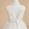 Flower Girl Dresses | A-line Scoop Floor-Length Lace/Tulle Flower Girl Dress Ivory – Girls