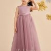 Flower Girl Dresses | A-line Scoop Floor-Length Satin/Tulle Flower Girl Dress As Picture – Girls