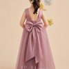 Flower Girl Dresses | A-line Scoop Floor-Length Satin/Tulle Flower Girl Dress As Picture – Girls