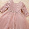 Flower Girl Dresses | A-line Scoop Floor-Length Tulle Flower Girl Dress Dusty Rose – Girls