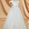 Flower Girl Dresses | A-line Scoop Floor-Length Tulle/Lace Flower Girl Dress Ivory – Girls