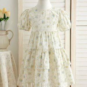 Flower Girl Dresses | A-line Scoop Knee-Length 100% Cotton Flower Girl Dress As Picture – Girls