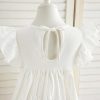 Flower Girl Dresses | A-line Scoop Knee-Length 100% Cotton Flower Girl Dress Ivory – Girls