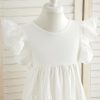 Flower Girl Dresses | A-line Scoop Knee-Length 100% Cotton Flower Girl Dress Ivory – Girls