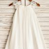 Flower Girl Dresses | A-line Scoop Knee-Length Chiffon Flower Girl Dress As Picture – Girls