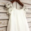 Flower Girl Dresses | A-line Scoop Knee-Length Chiffon Flower Girl Dress As Picture – Girls