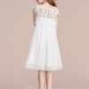 Flower Girl Dresses | A-line Scoop Knee-Length Chiffon/Lace Flower Girl Dress As Picture – Girls