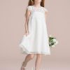 Flower Girl Dresses | A-line Scoop Knee-Length Chiffon/Lace Flower Girl Dress As Picture – Girls