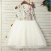 Flower Girl Dresses | A-line Scoop Knee-Length Lace/Tulle Flower Girl Dress As Picture – Girls