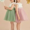 Flower Girl Dresses | A-line Scoop Knee-Length Lace/Tulle Flower Girl Dress Dusty Rose – Girls