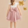 Flower Girl Dresses | A-line Scoop Knee-Length Lace/Tulle Flower Girl Dress Dusty Rose – Girls