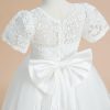 Flower Girl Dresses | A-line Scoop Knee-Length Lace/Tulle Flower Girl Dress Ivory – Girls