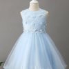 Flower Girl Dresses | A-line Scoop Knee-Length Lace/Tulle Flower Girl Dress Sky Blue – Girls