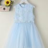 Flower Girl Dresses | A-line Scoop Knee-Length Lace/Tulle Flower Girl Dress Sky Blue – Girls