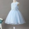 Flower Girl Dresses | A-line Scoop Knee-Length Lace/Tulle Flower Girl Dress Sky Blue – Girls