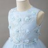 Flower Girl Dresses | A-line Scoop Knee-Length Lace/Tulle Flower Girl Dress Sky Blue – Girls