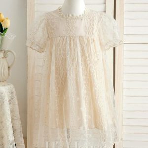 Flower Girl Dresses | A-line Scoop Knee-Length Lining 100% Cotton Flower Girl Dress As Picture – Girls